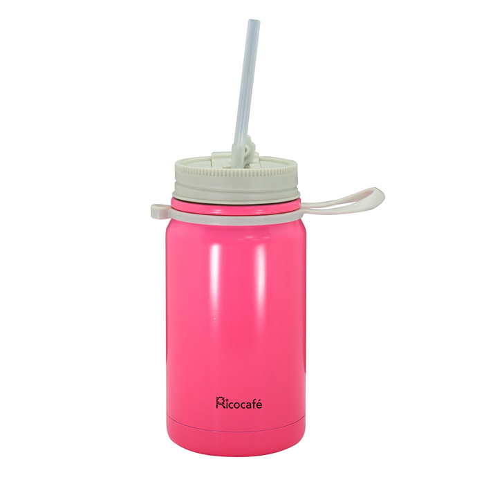 Stainless Steel Vacuum Water Mug with Straw