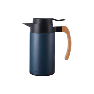 1050ml Curved Wooden Handle Stainless Steel Vacuum Coffee Pot