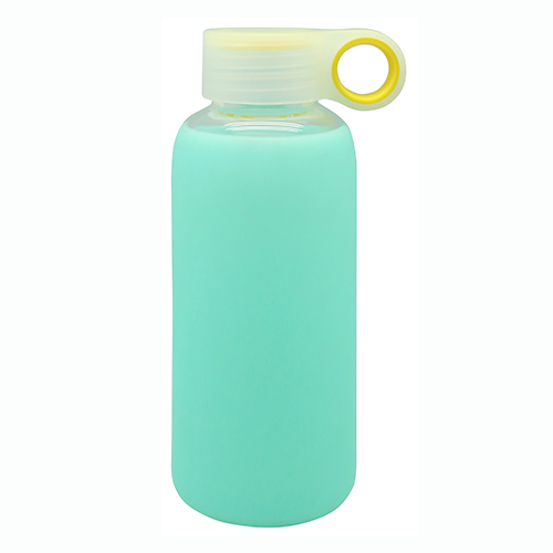 Single Wall Glass Water Bottle with Silicone Sleeve