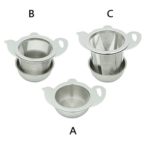 Stainless Steel Tea Strainer with S/S Dish