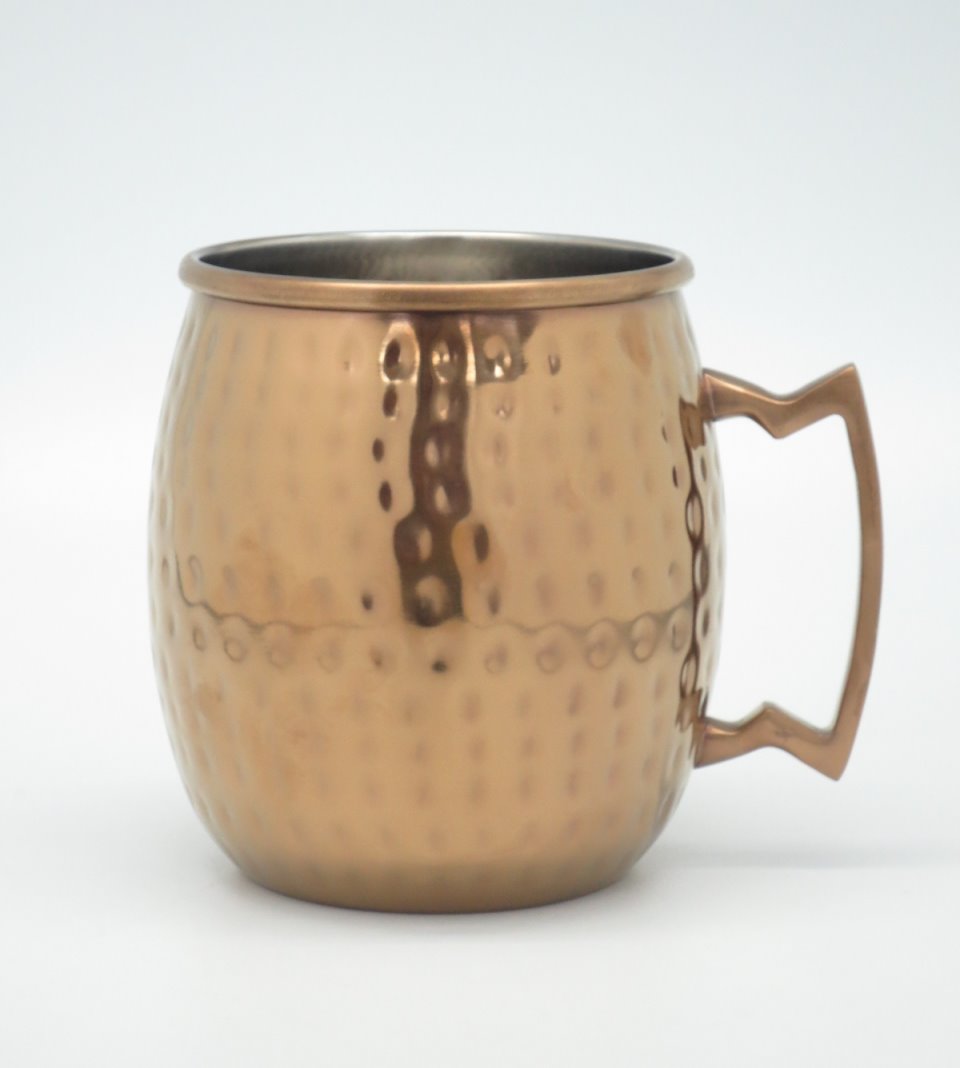 600ml Copper-plated Handle Stainless Steel Single Wall Mug