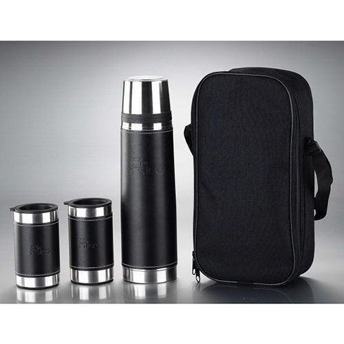 Leather Gift Set Stainless Steel Vacuum Flask and coffee mug