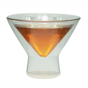 BPA free Double Wall Glass Martini Cup
