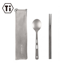 3-Piece Portable Titanium Cutlery Set with Pouch