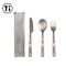 4-Piece Portable Titanium Cutlery Set with Pouch