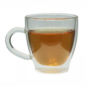 Convenient Handle Double Wall Glass Coffee Cup