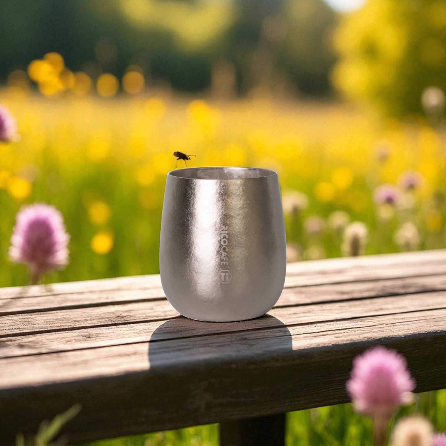 230ml Double-Wall Titanium Cup – Lightweight Insulated Metal Tumbler for Hot & Cold Drinks