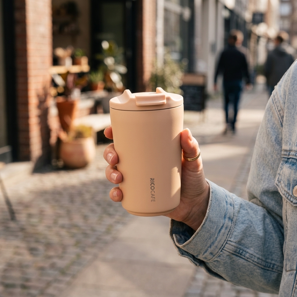 360ml Vacuum Insulated Coffee Tumbler with Flip Lid