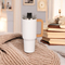 40oz Whirling Lid Stainless Mug Thermal Tumbler With Wooden Handle