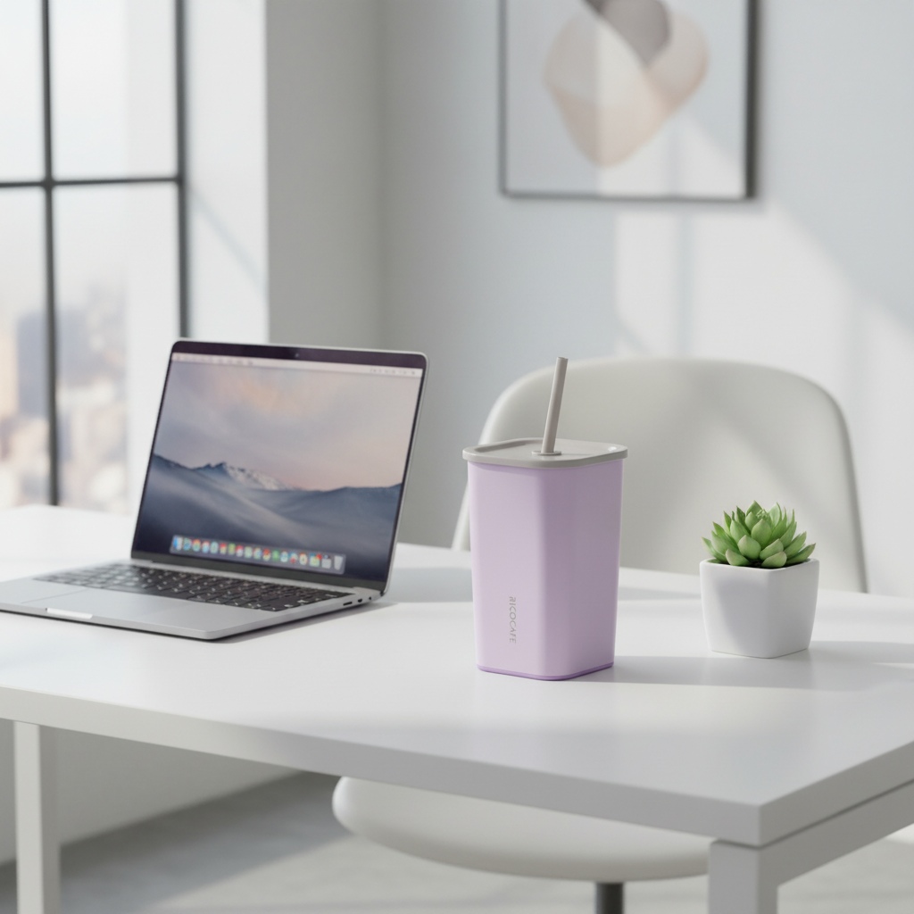 360ml Square Stainless Steel Insulated Tumbler with Straw