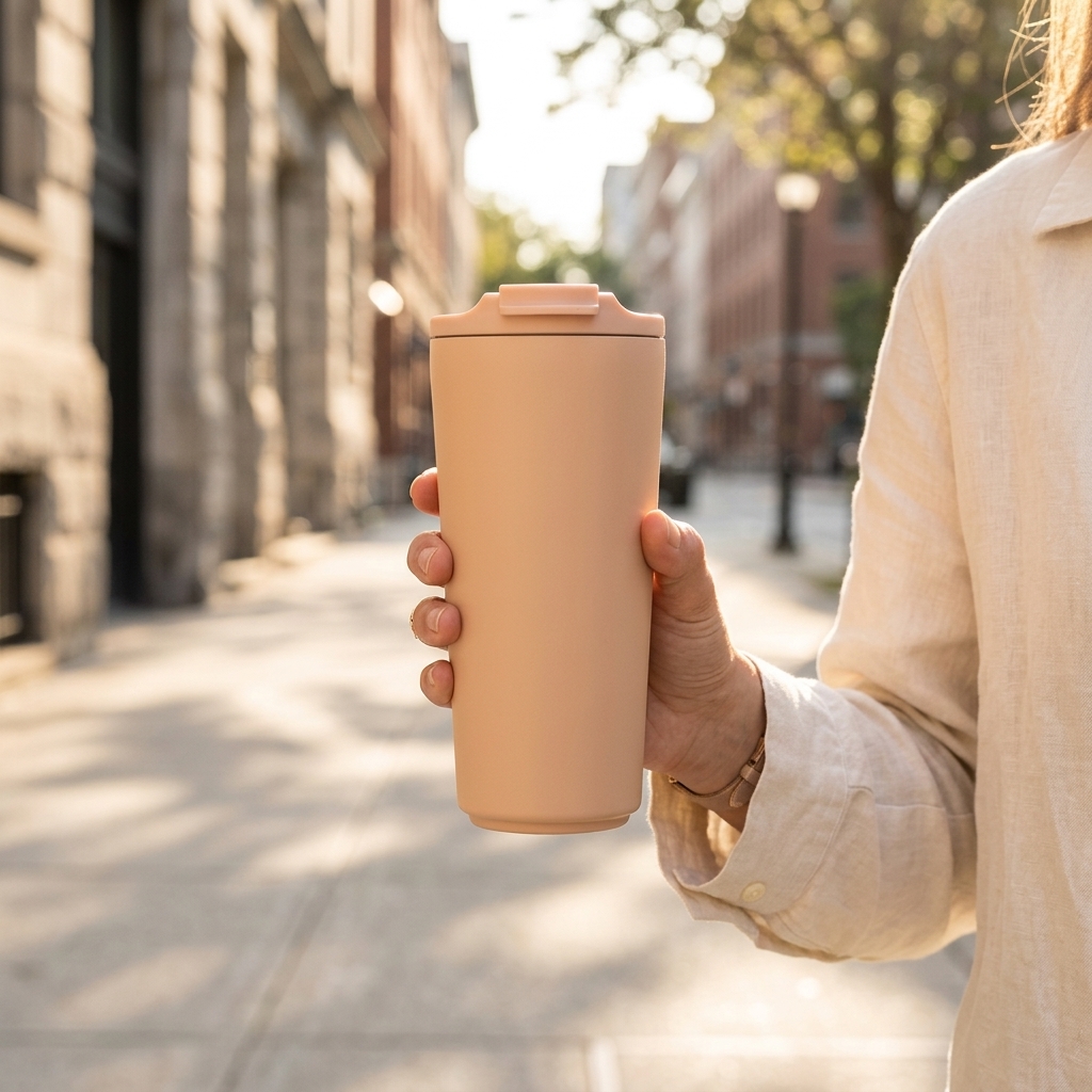 600ml Vacuum Insulated Coffee Tumbler with Flip Lid