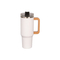 40oz Whirling Lid Stainless Mug Thermal Tumbler With Wooden Handle
