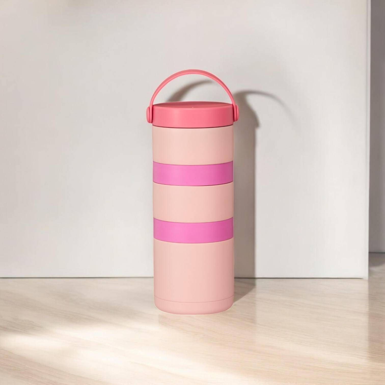 3 Layers Stainless Steel Food Container with Handle for On-The-Go Meal