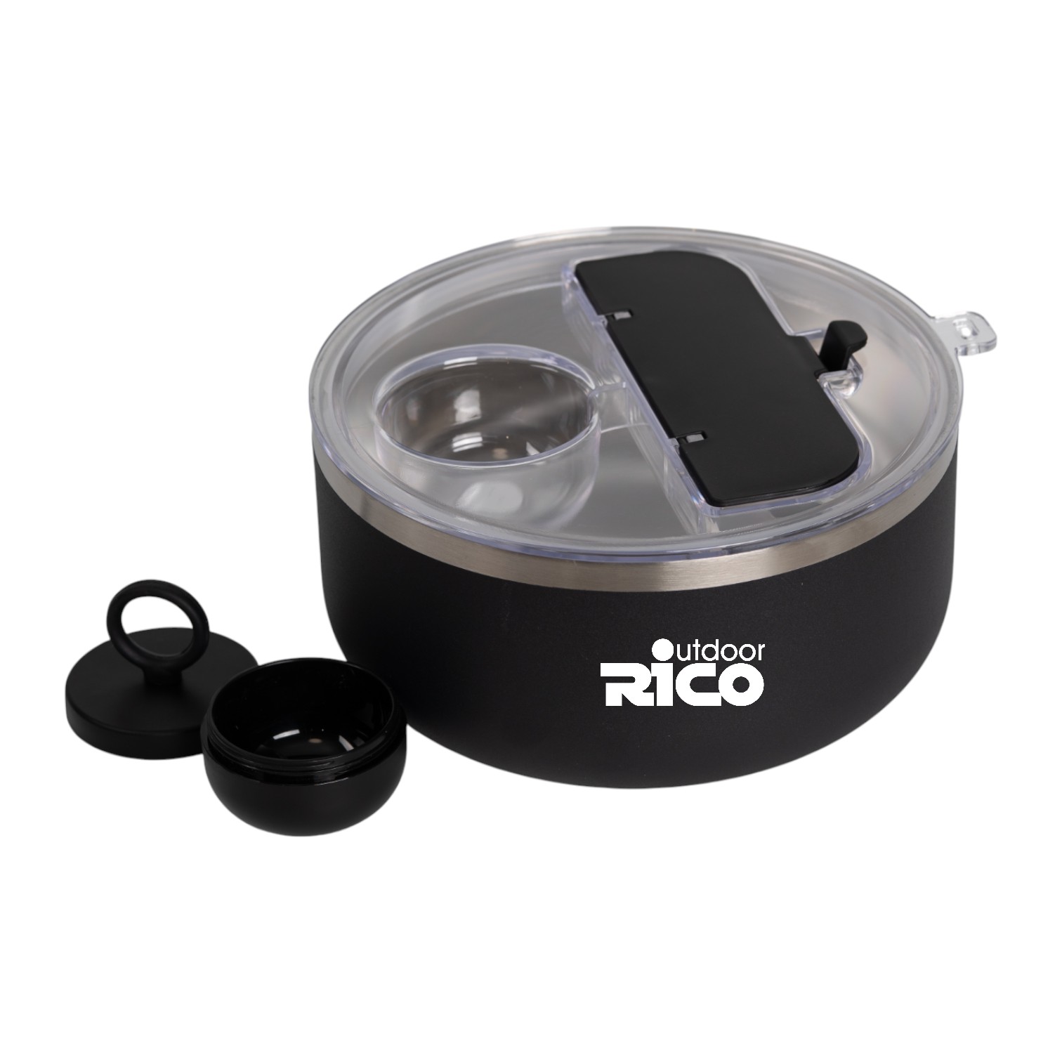 1400ml Stainless Steel Vacuum Salad Bowl with Dressing Container and Cutlery Storage