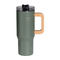 30oz Whirling Lid Stainless Mug Thermal Tumbler With Wooden Handle