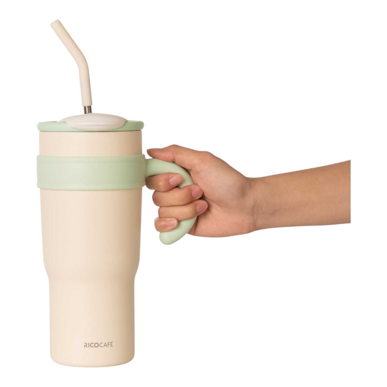 1200ml Insulated Straw Tumbler with Handle – Reusable Stainless Steel Travel Mug for Hot & Cold Drinks