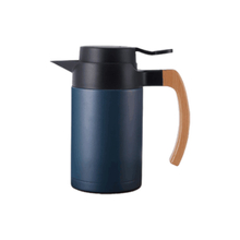 650ml Curved Wooden Handle Stainless Steel Vacuum Coffee Pot
