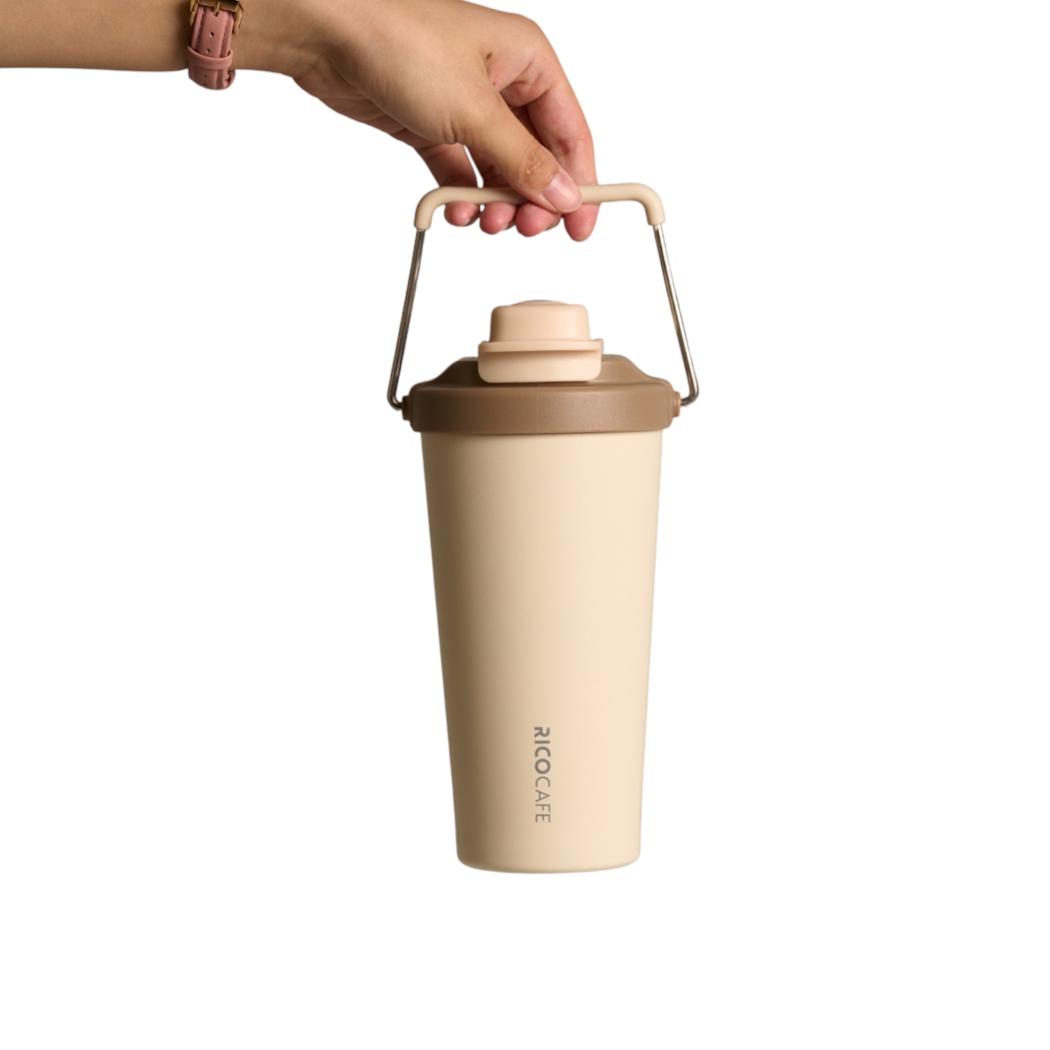 500ml Dual Lid Vacuum Insulated Tumbler with Handle
