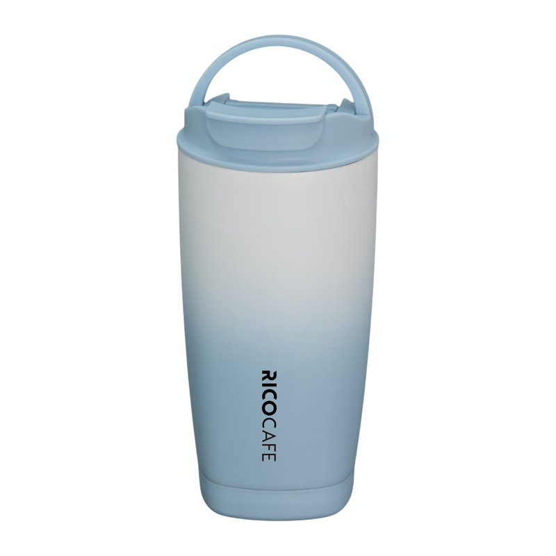 480ml Square Bottom Stainless Steel Vacuum Coffee Tumbler with Locking Lid & Swivel Handle