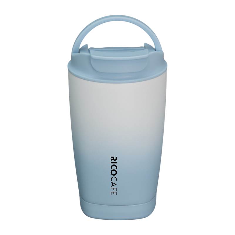 360ml Square Bottom Stainless Steel Vacuum Coffee Tumbler with Locking Lid & Swivel Handle