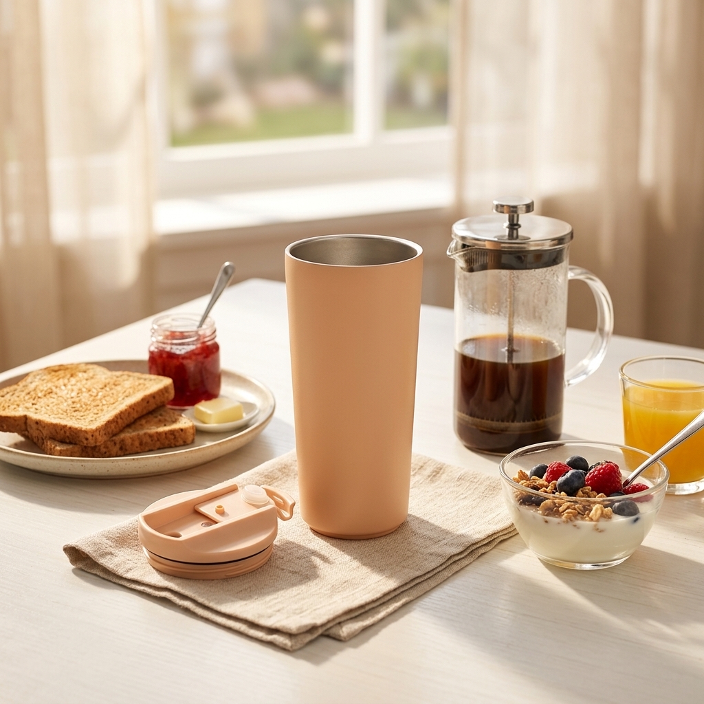 600ml Vacuum Insulated Coffee Tumbler with Flip Lid