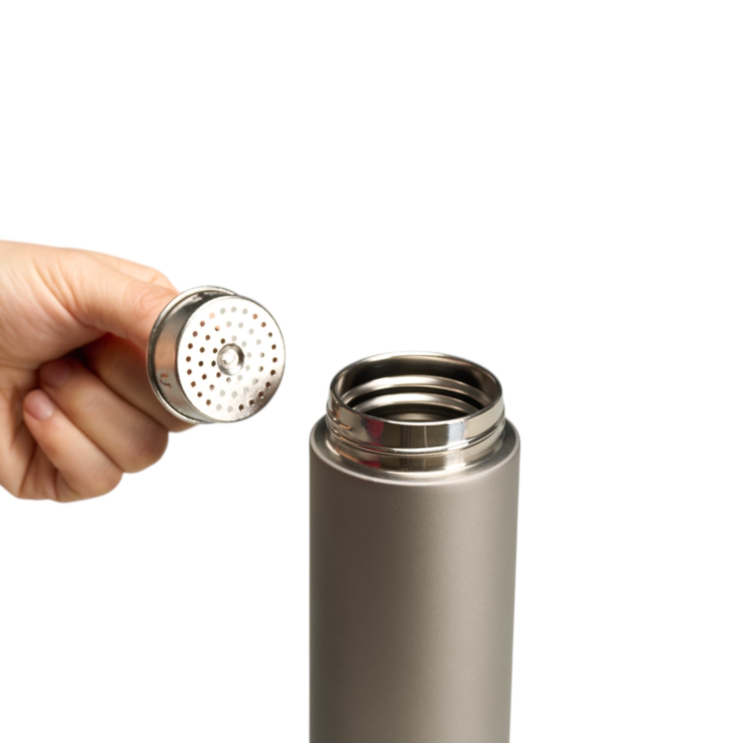 500ml Titanium Vacuum Insulated Bottle with Tea Infuser