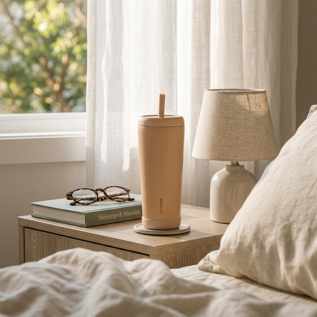 600ml Vacuum Insulated Straw Tumbler with Silicone Straw