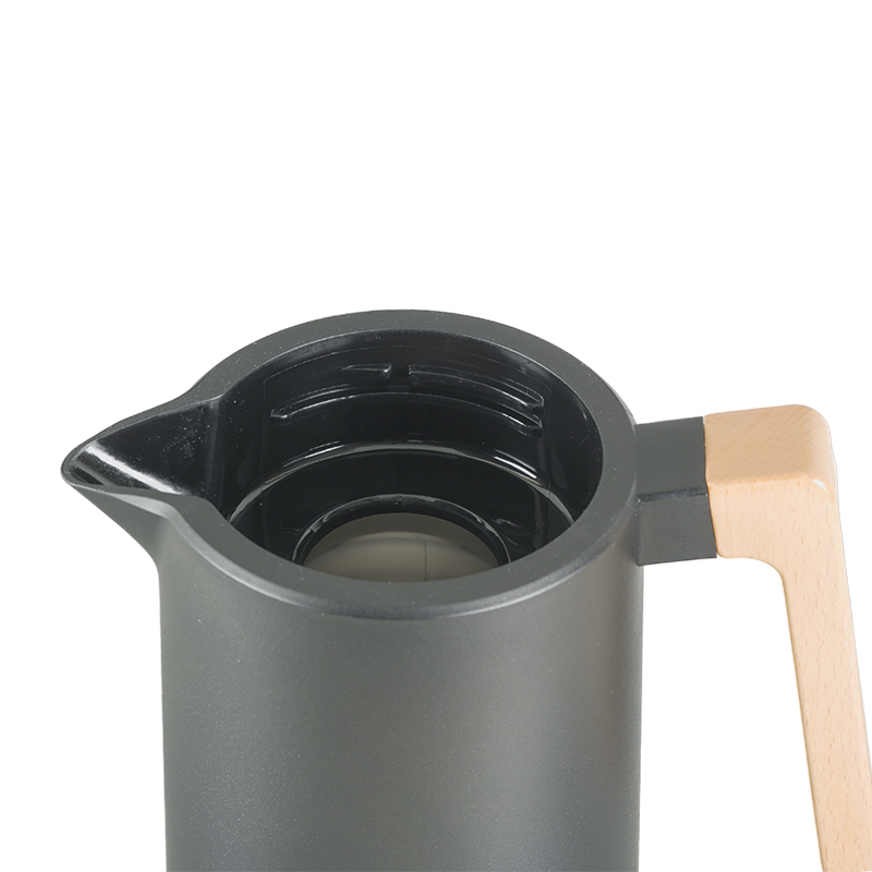3 Layers Wooden Handle Stainless Steel Insulated Smart Press Coffee Pot
