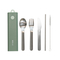6-Piece Portable Stainless Steel Travel Cutlery Set with Case – Knife, Fork, Spoon, Straw & Brush