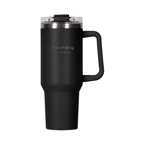 40oz Dual Drink Straw Stainless Vacuum Handle Mug