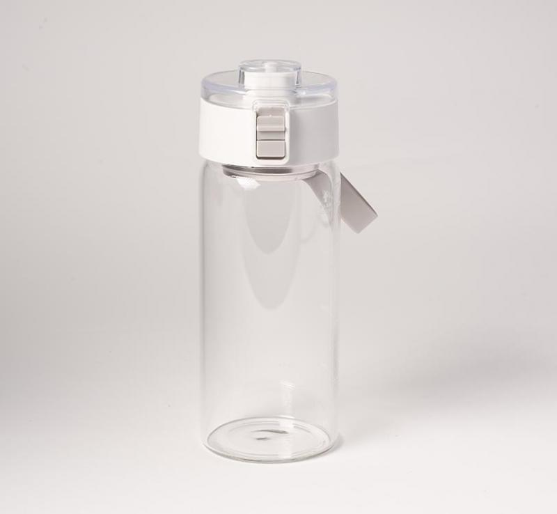 450ml One Touch Open Glass Water Bottle